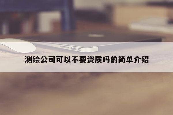 測繪公司可以不要資質嗎的簡單介紹
