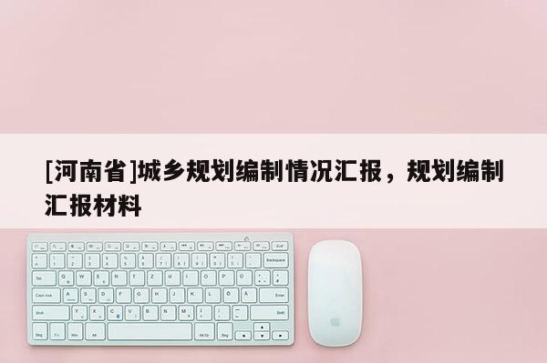 [河南省]城鄉規劃編制情況匯報，規劃編制匯報材料