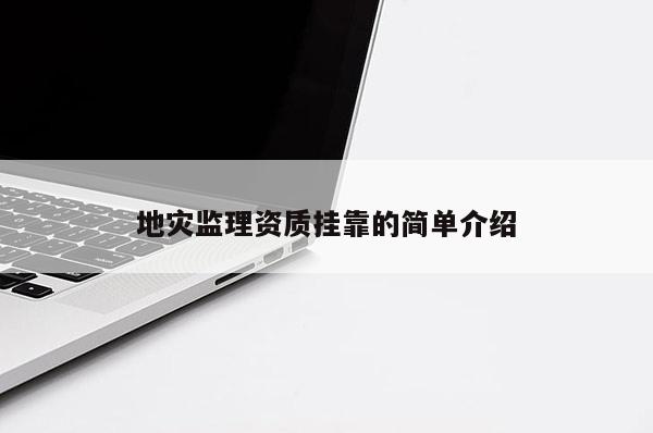 地災監理資質掛靠的簡單介紹