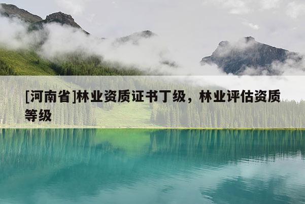[河南省]林業資質證書丁級，林業評估資質等級