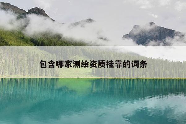 包含哪家測繪資質 *** 的詞條